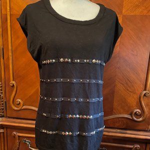 "Forever 21" Black Embellished Top